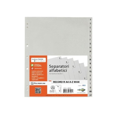 SEPARATORE PLASTICA 24X30 RUBRICA A-Z RA4B