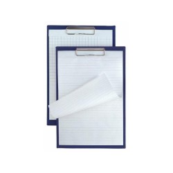 Porta blocco semplice in Colpan® (cartone rivestito in PVC), con molla in acciaio.